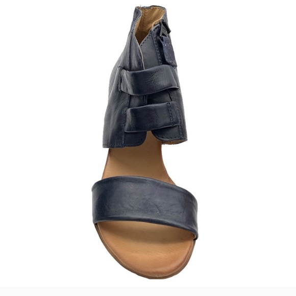 Miz Mooz Leather Heeled Sandals Brennan Midnight Shoes Sz 41  US 9.5-10 - Picture 2 of 9